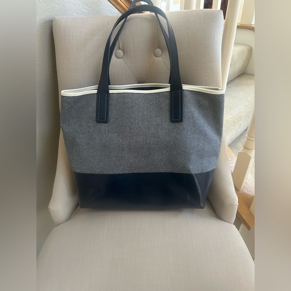 kate spade cream and navy and Tote Bag. 17”x13” - Picture 7 of 16